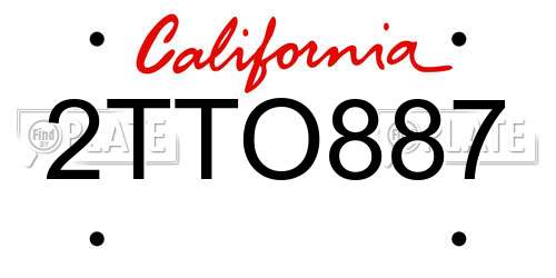 2TTO887 California License Plate