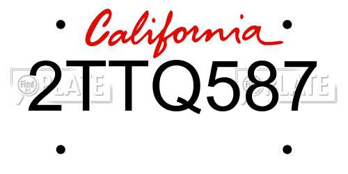 2TTQ587 California License Plate