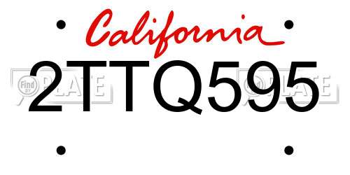 2TTQ595 California License Plate