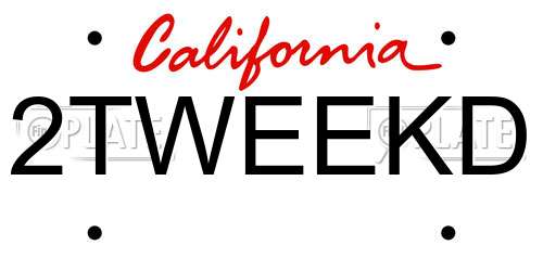 2TWEEKD California License Plate