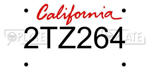 2TZ264 California License Plate
