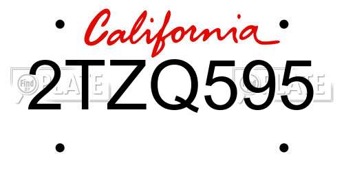 2TZQ595 California License Plate