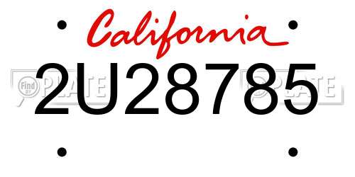 2U28785 California License Plate