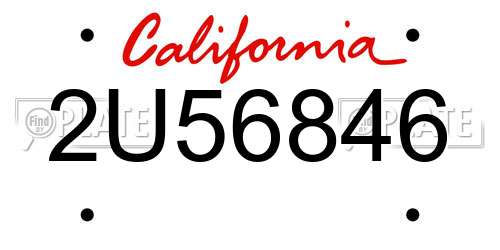 2U56846 California License Plate