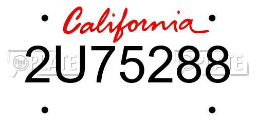 2U75288 California License Plate