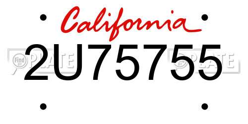 2U75755 California License Plate
