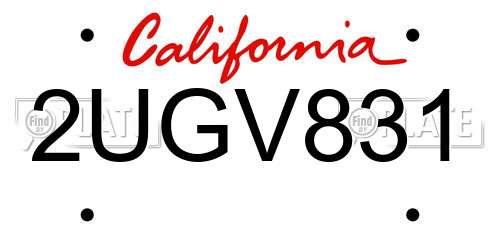 2UGV831 California License Plate