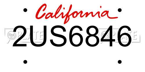 2US6846 California License Plate