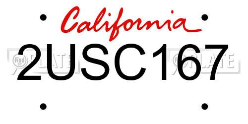 2USC167 California License Plate