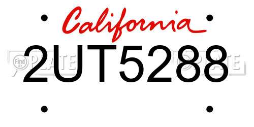 2UT5288 California License Plate