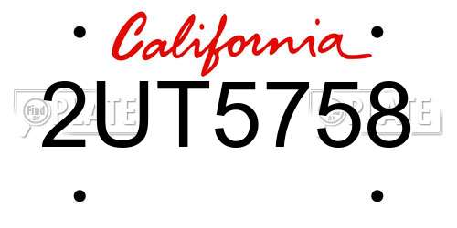 2UT5758 California License Plate