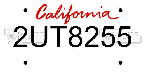 2UT8255 California License Plate