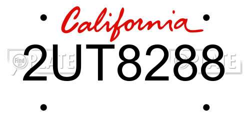 2UT8288 California License Plate