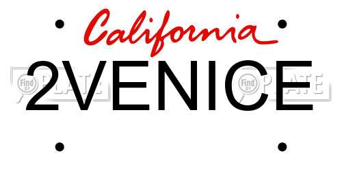 2VENICE California License Plate