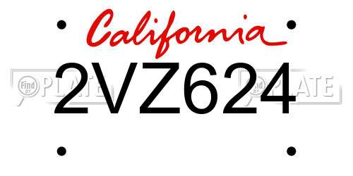2VZ624 California License Plate