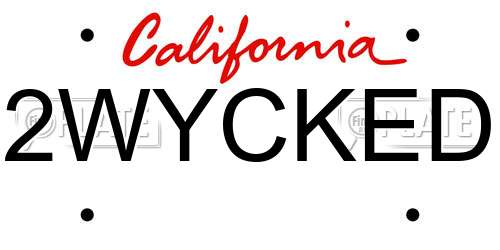 2WYCKED California License Plate