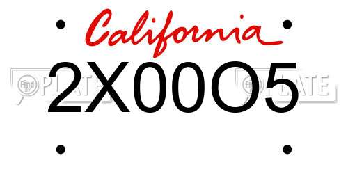 2X00O5 California License Plate