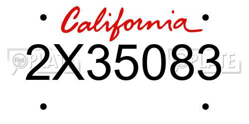 2X35083 California License Plate