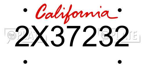 2X37232 California License Plate