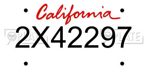 2X42297 California License Plate