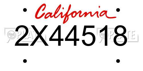 2X44518 California License Plate