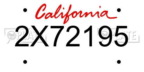 2X72195 California License Plate