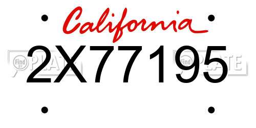 2X77195 California License Plate