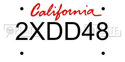 2XDD48 California License Plate