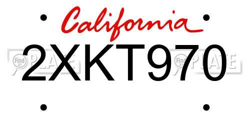 2XKT970 California License Plate