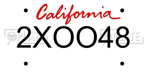 2XOO48 California License Plate