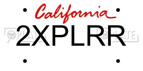 2XPLRR California License Plate