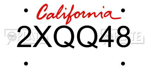 2XQQ48 California License Plate