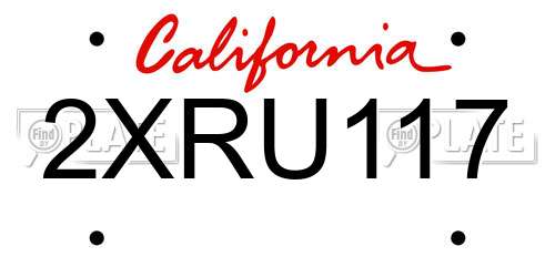 2XRU117 California License Plate