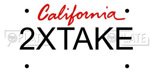 2XTAKE California License Plate