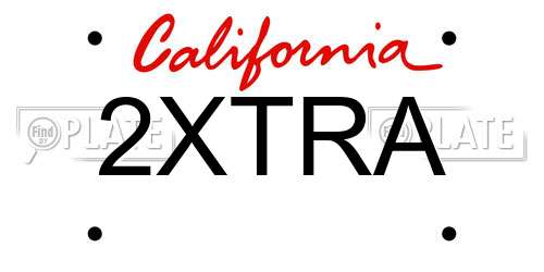 2XTRA California License Plate