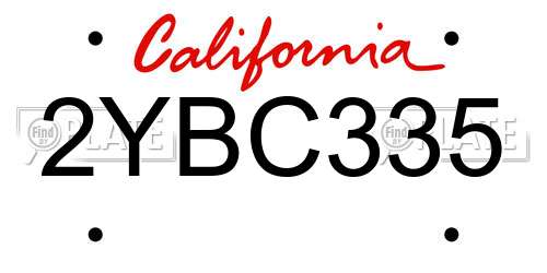 2YBC335 California License Plate