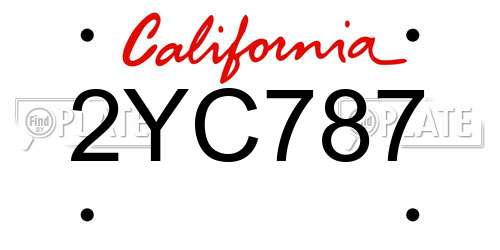 2YC787 California License Plate