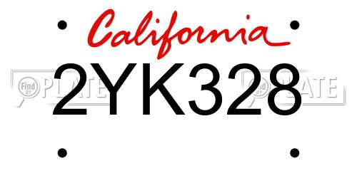 2YK328 California License Plate