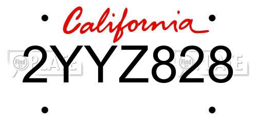 2YYZ828 California License Plate