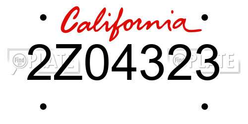 2Z04323 California License Plate
