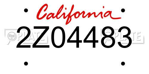 2Z04483 California License Plate