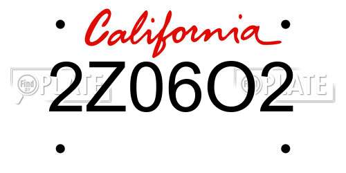 2Z06O2 California License Plate
