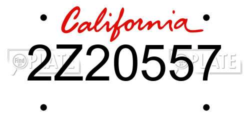 2Z20557 California License Plate