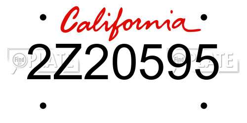 2Z20595 California License Plate