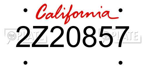2Z20857 California License Plate