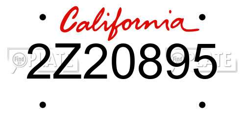 2Z20895 California License Plate