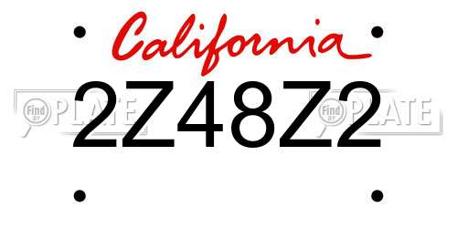 2Z48Z2 California License Plate