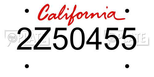 2Z50455 California License Plate