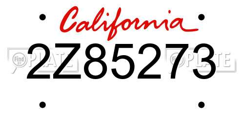 2Z85273 California License Plate