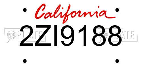 2ZI9188 California License Plate
